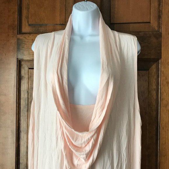 LOGO by Lori Goldstein Peach Draped Cowl Pullover Tunic Size 2X - Picture 2 of 13